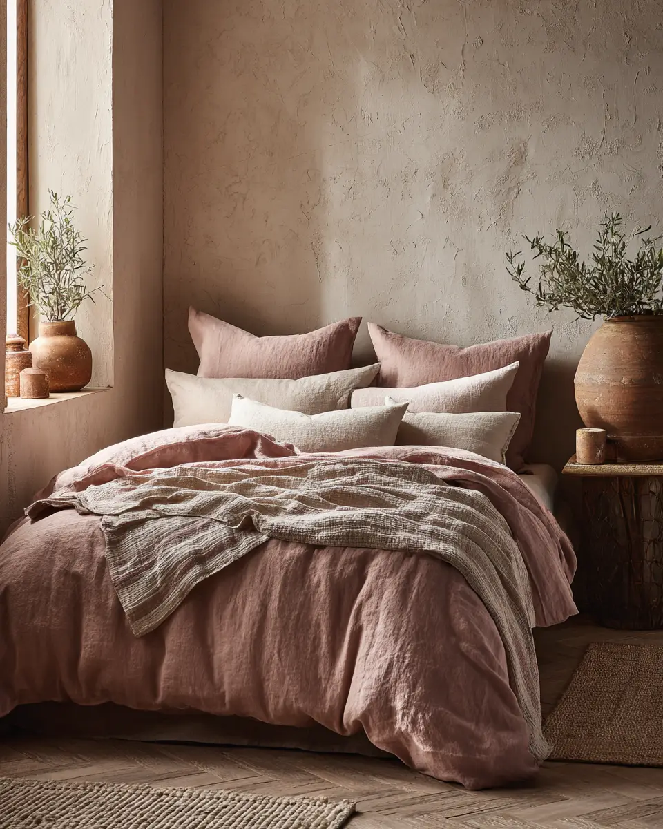 Dusty Rose Minimalist Bedroom Decor Ideas