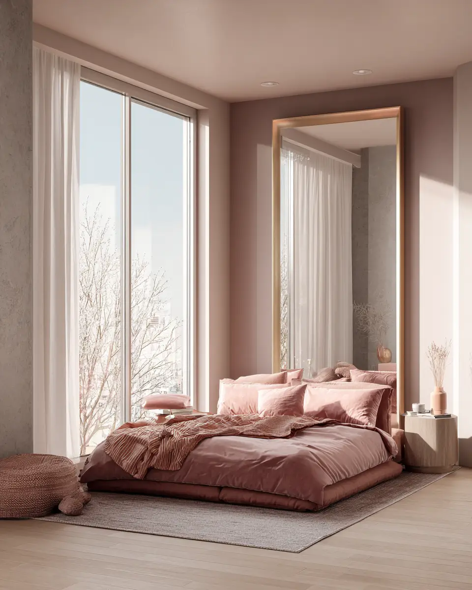 Dusty Rose Minimalist Bedroom Decor Ideas
