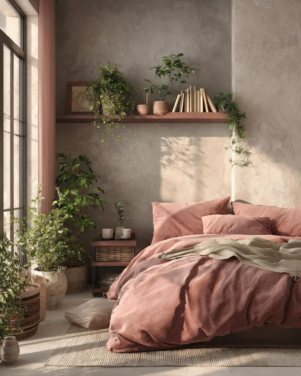 Dusty Rose Minimalist Bedroom Decor Ideas