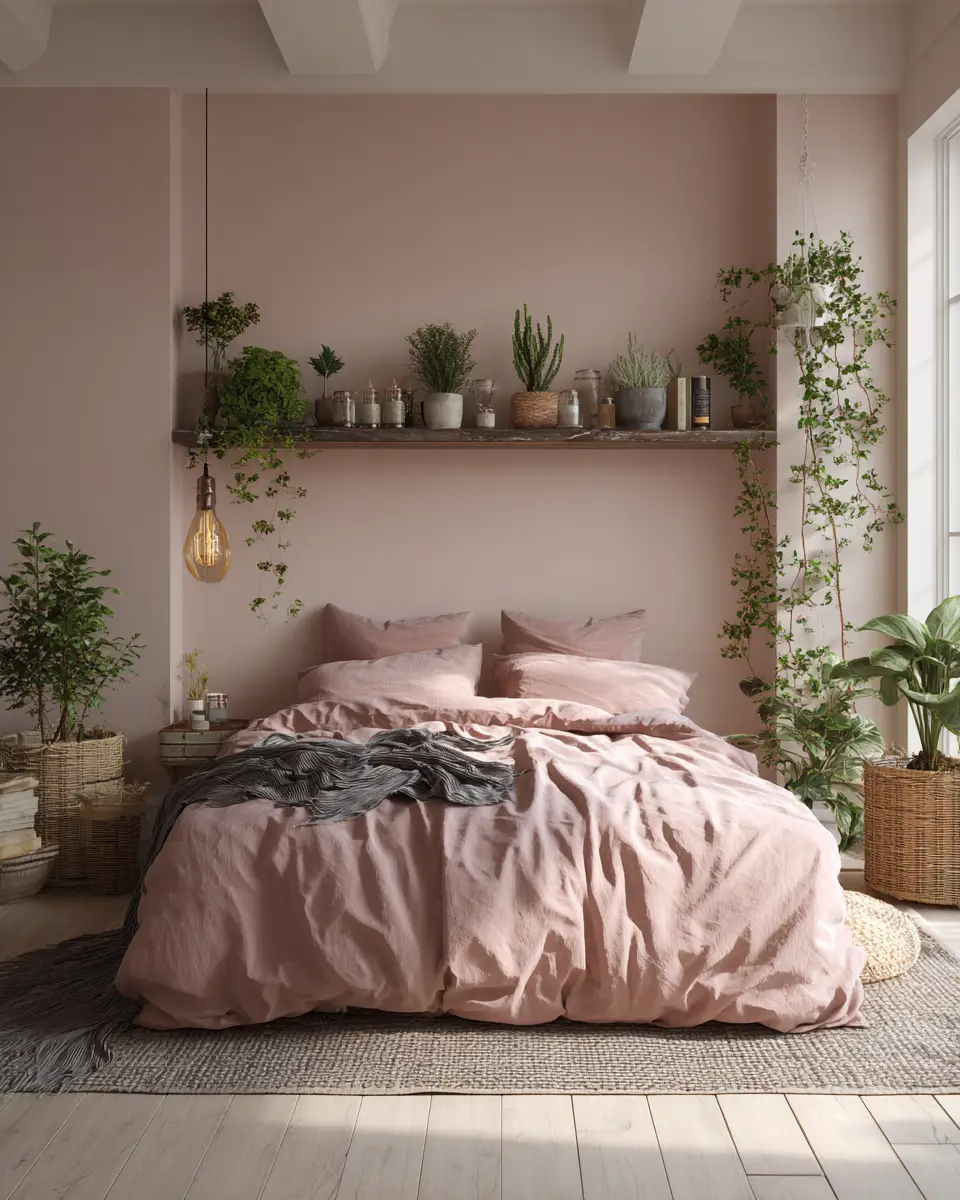 Dusty Rose Minimalist Bedroom Decor Ideas
