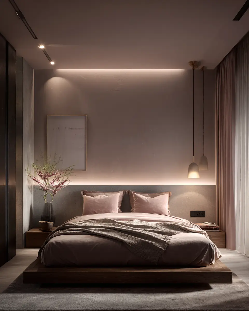 Dusty Rose Minimalist Bedroom Decor Ideas