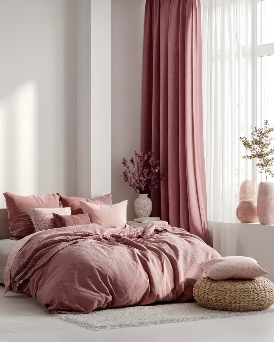 Dusty Rose Minimalist Bedroom Decor Ideas