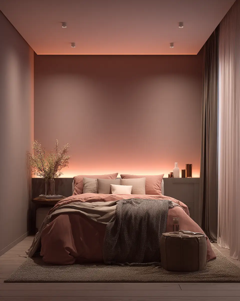 Dusty Rose Minimalist Bedroom Decor Ideas