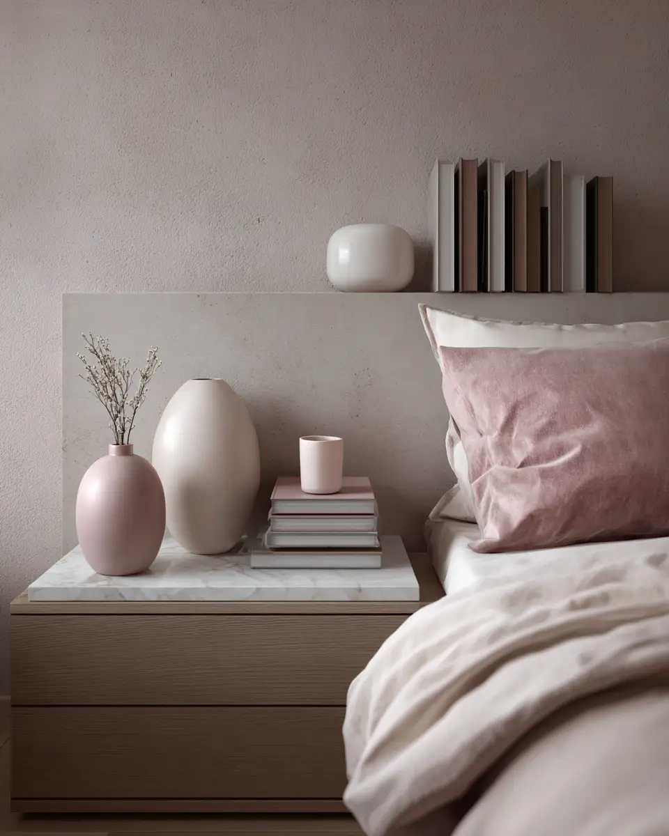 Dusty Rose Minimalist Bedroom Decor Ideas