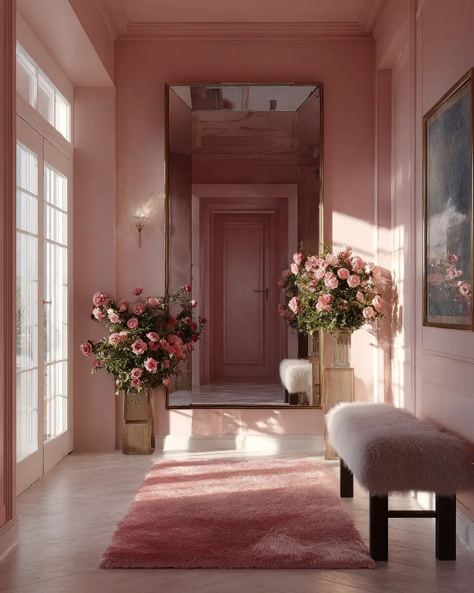 Dusty Rose Minimalist Entryway Decor Ideas - Featured