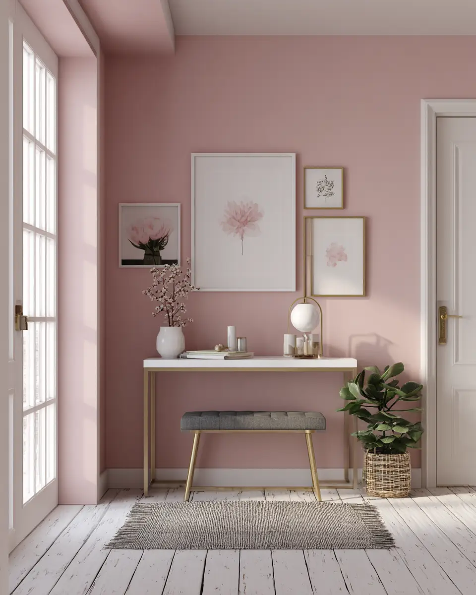 Dusty Rose Minimalist Entryway Decor Ideas