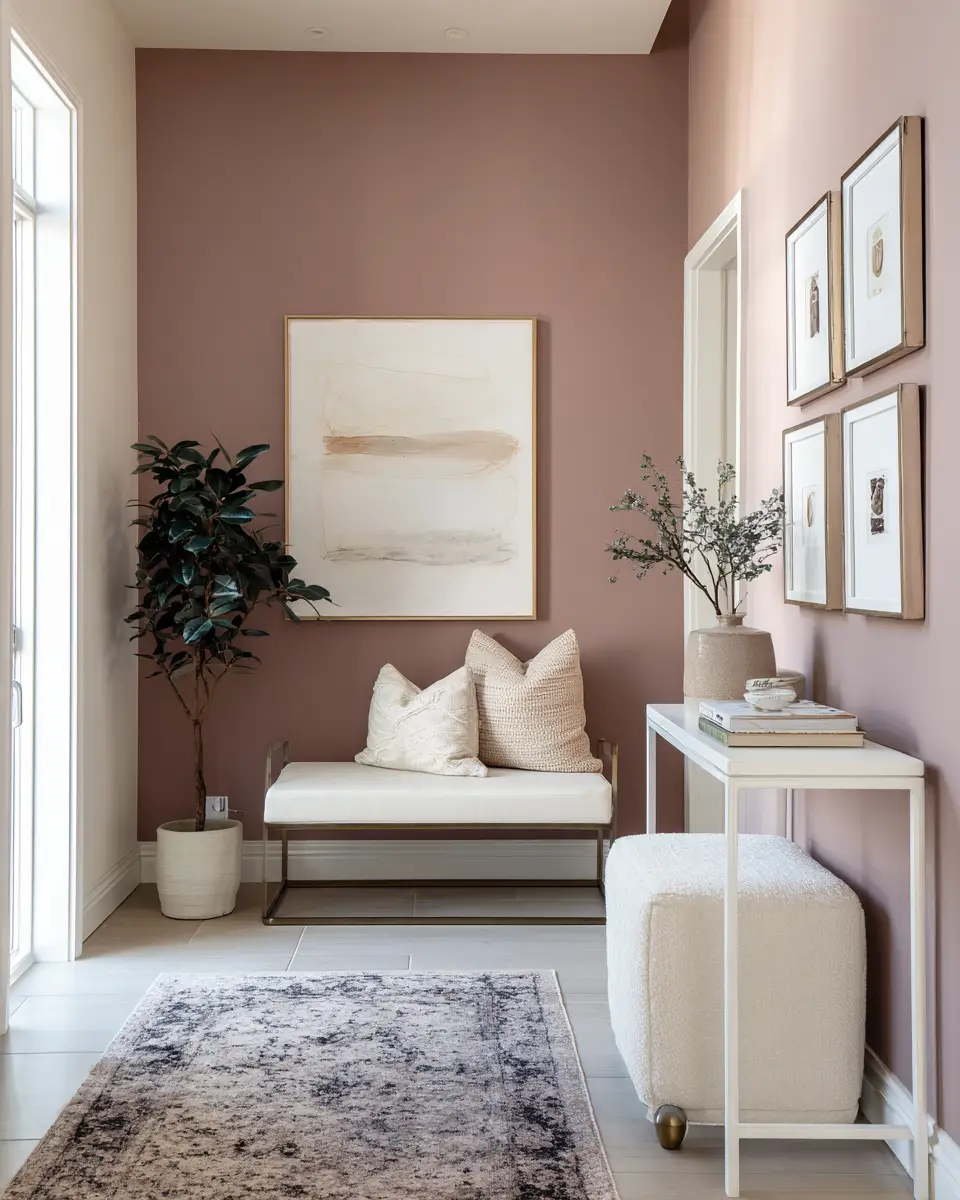 Dusty Rose Minimalist Entryway Decor Ideas