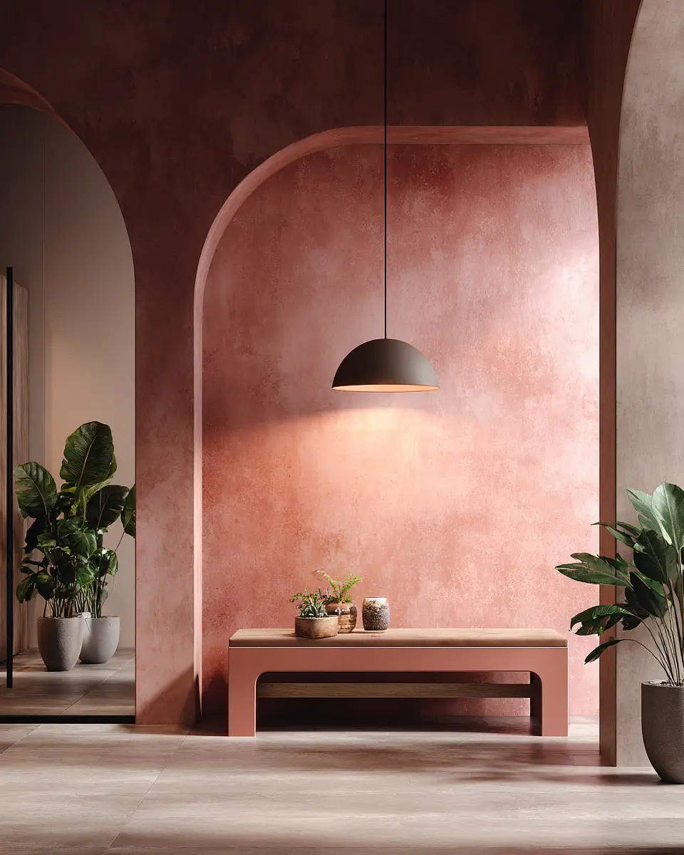 Dusty Rose Minimalist Entryway Decor Ideas