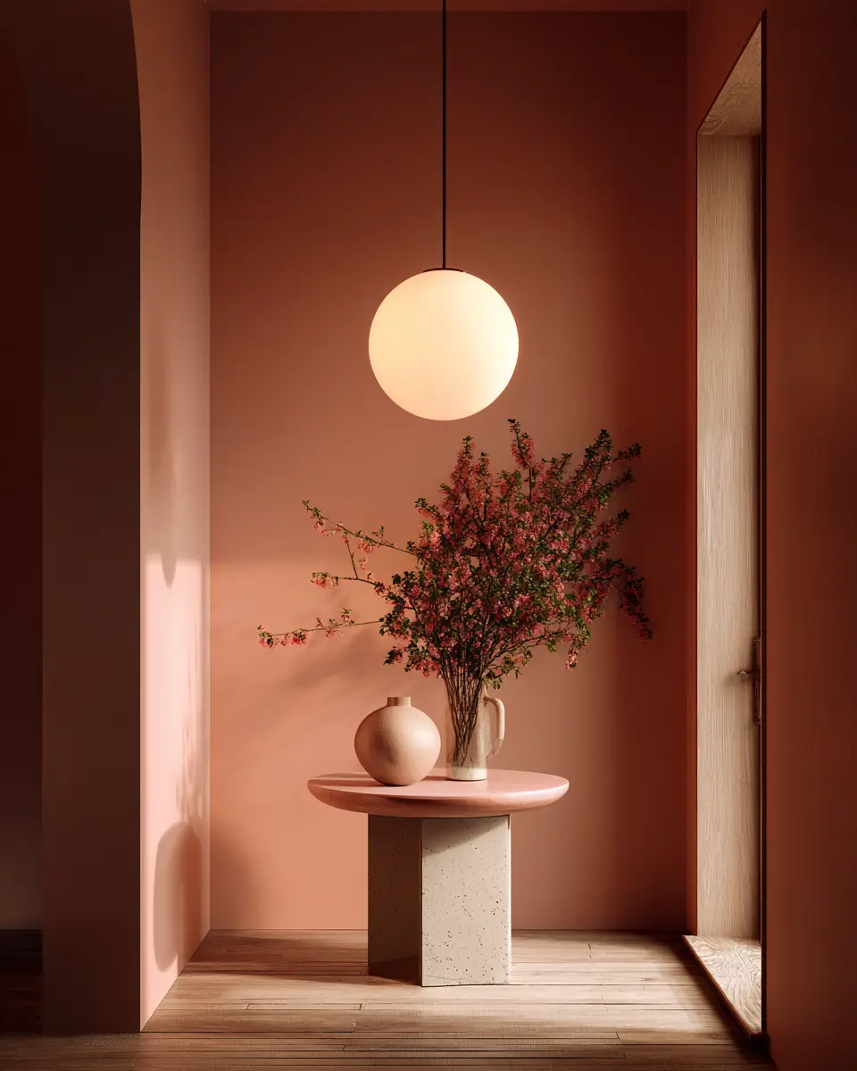 Dusty Rose Minimalist Entryway Decor Ideas