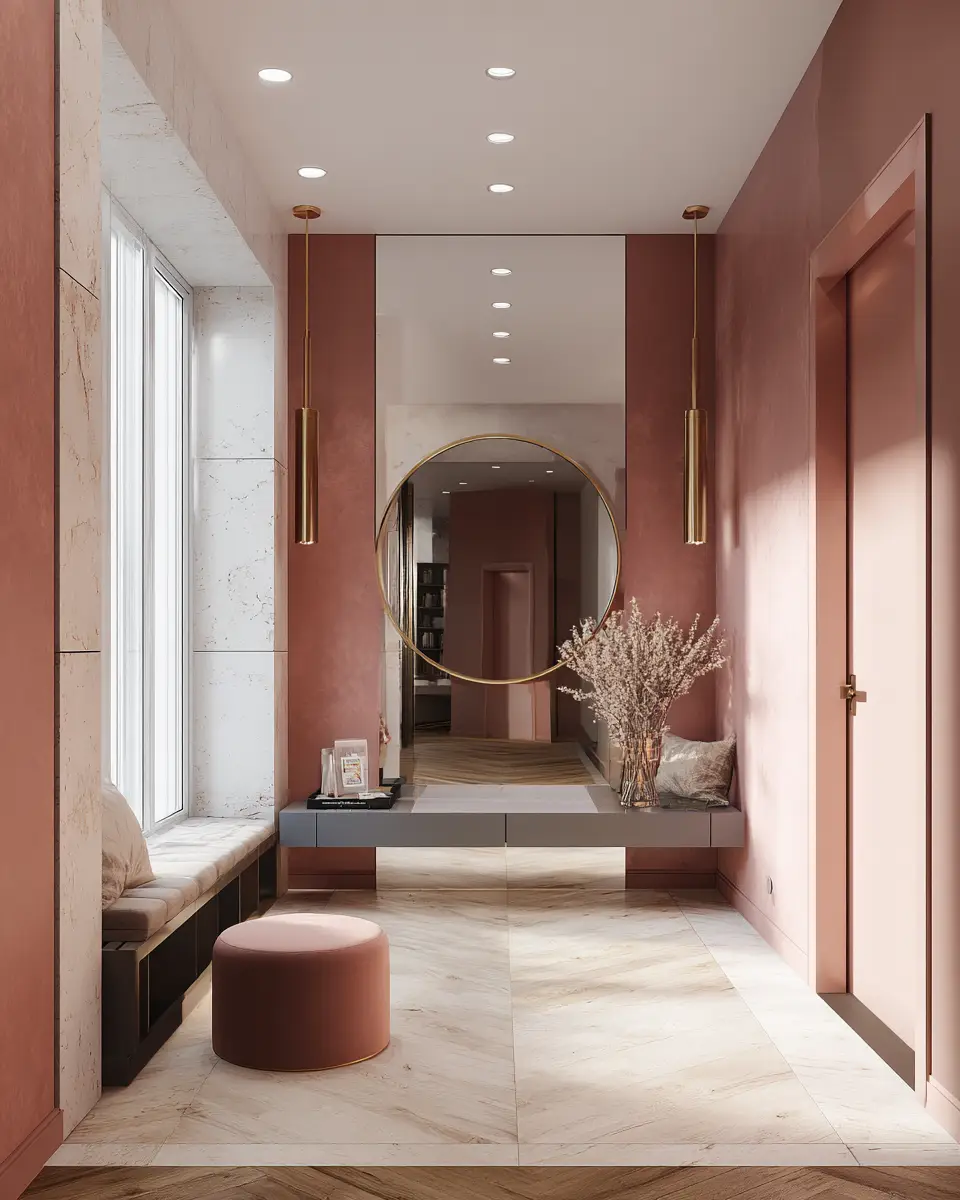 Dusty Rose Minimalist Entryway Decor Ideas