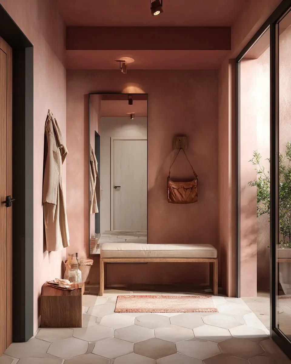 Dusty Rose Minimalist Entryway Decor Ideas