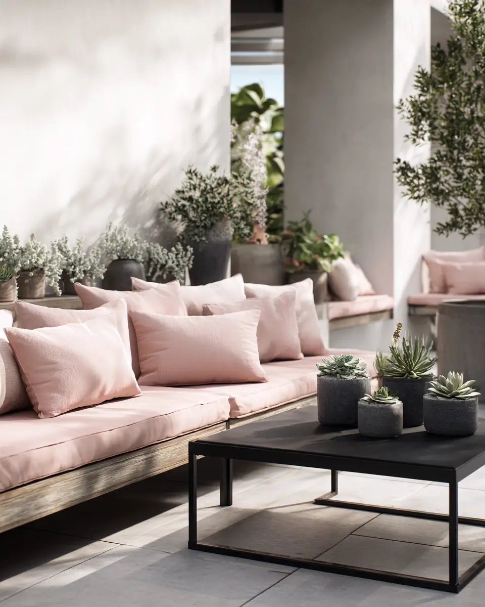 Dusty Rose Minimalist Patio Decor Ideas