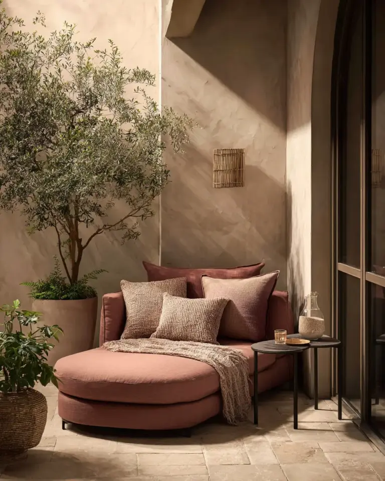 Dusty Rose Modern Balcony Decor Ideas - Featured