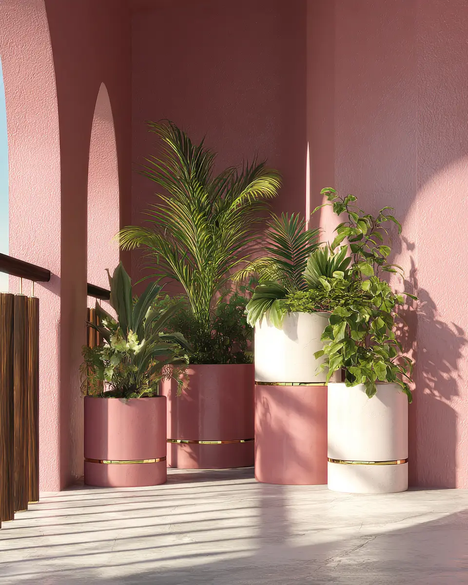 Dusty Rose Modern Balcony Decor Ideas