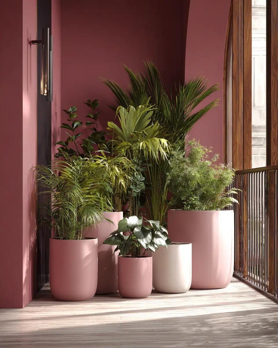 Dusty Rose Modern Balcony Decor Ideas