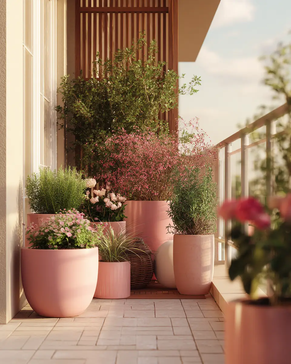 Dusty Rose Modern Balcony Decor Ideas