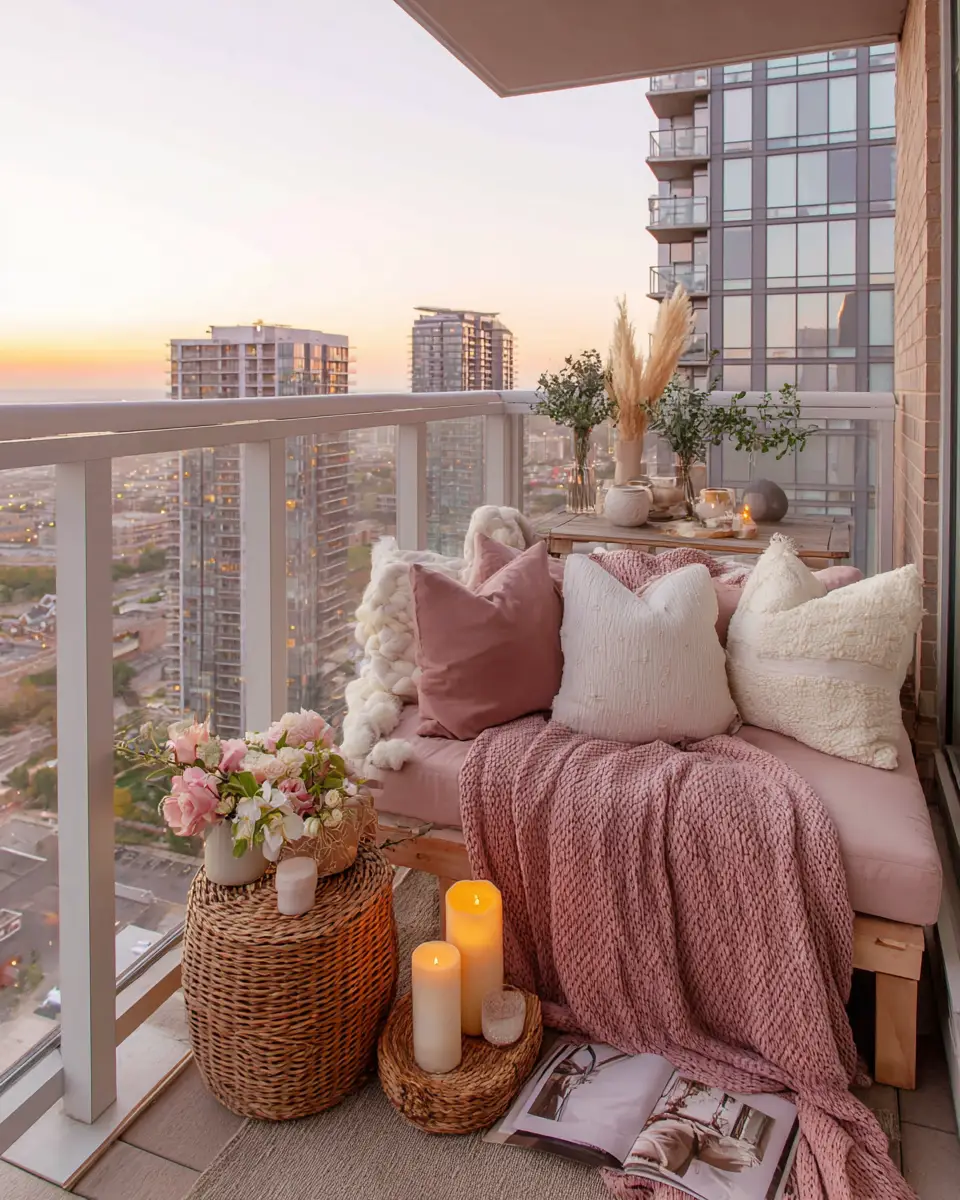 Dusty Rose Modern Balcony Decor Ideas
