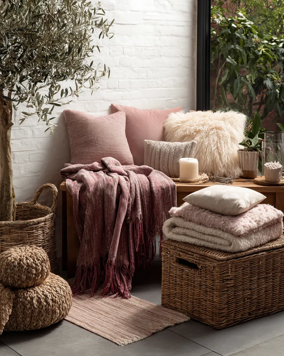 Dusty Rose Modern Balcony Decor Ideas