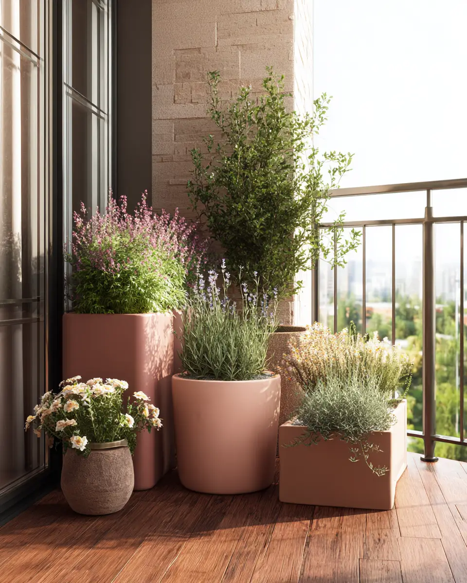 Dusty Rose Modern Balcony Decor Ideas