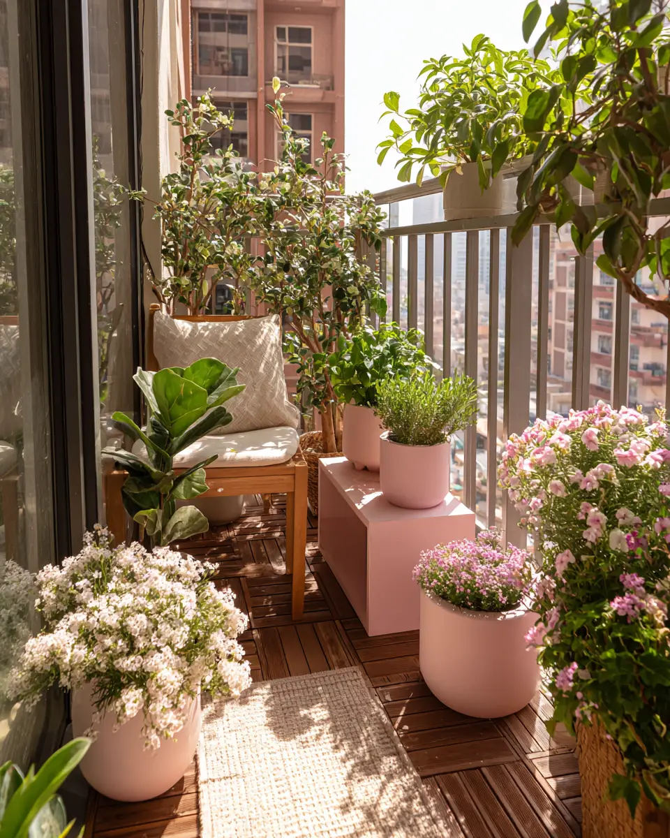 Dusty Rose Modern Balcony Decor Ideas