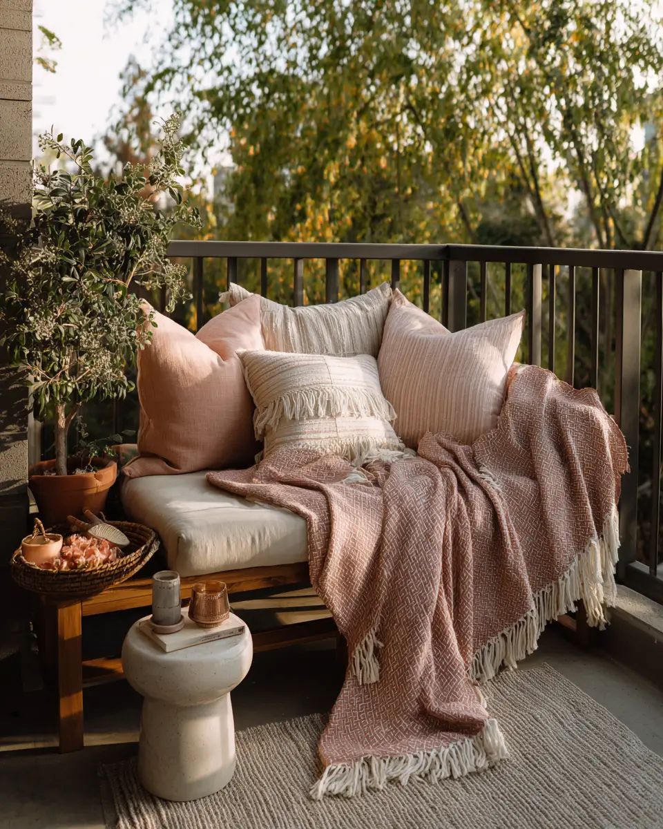 Dusty Rose Modern Balcony Decor Ideas