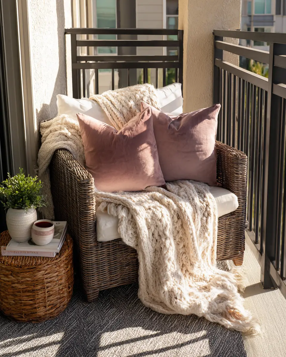 Dusty Rose Modern Balcony Decor Ideas