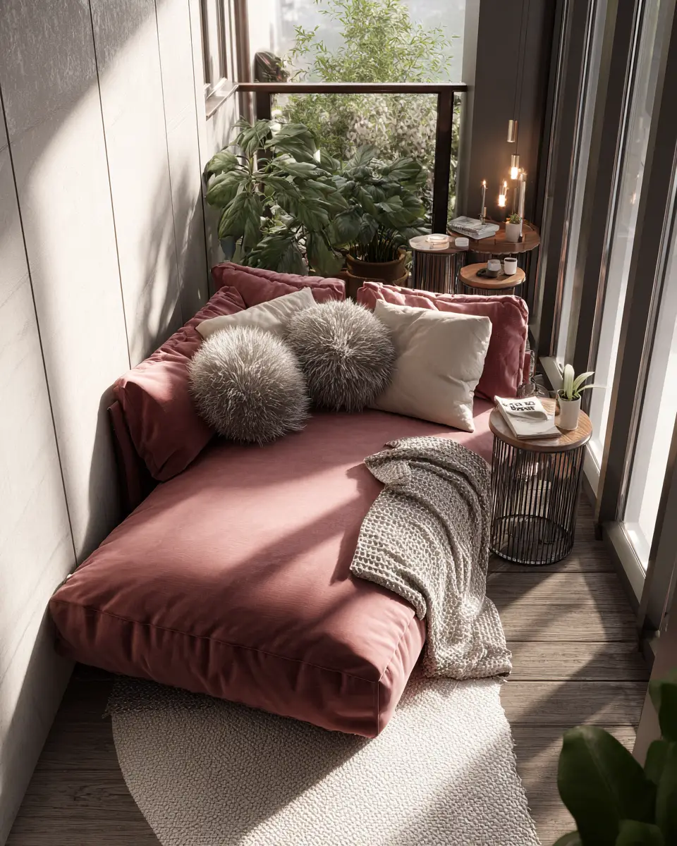 Dusty Rose Modern Balcony Decor Ideas