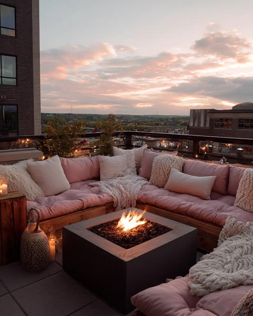 Dusty Rose Modern Balcony Decor Ideas