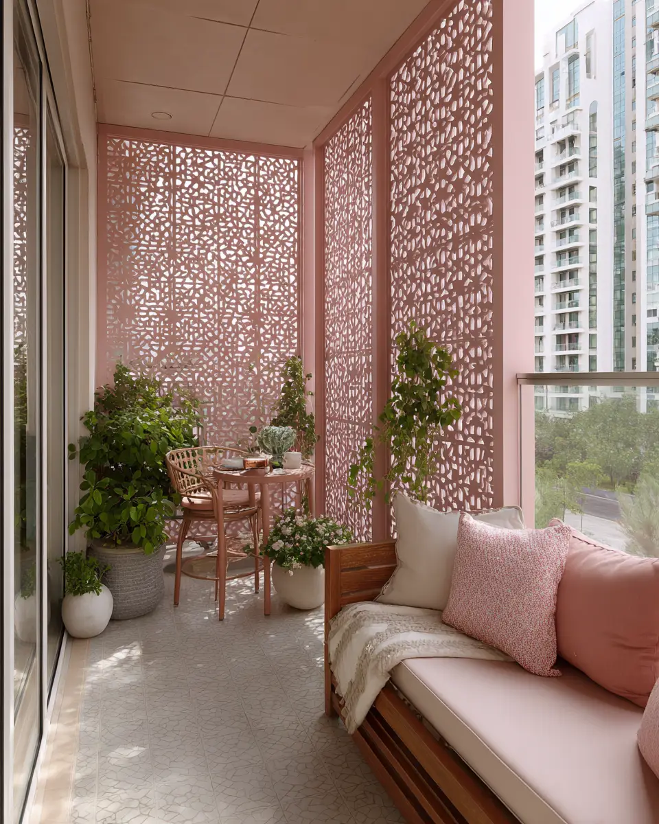Dusty Rose Modern Balcony Decor Ideas