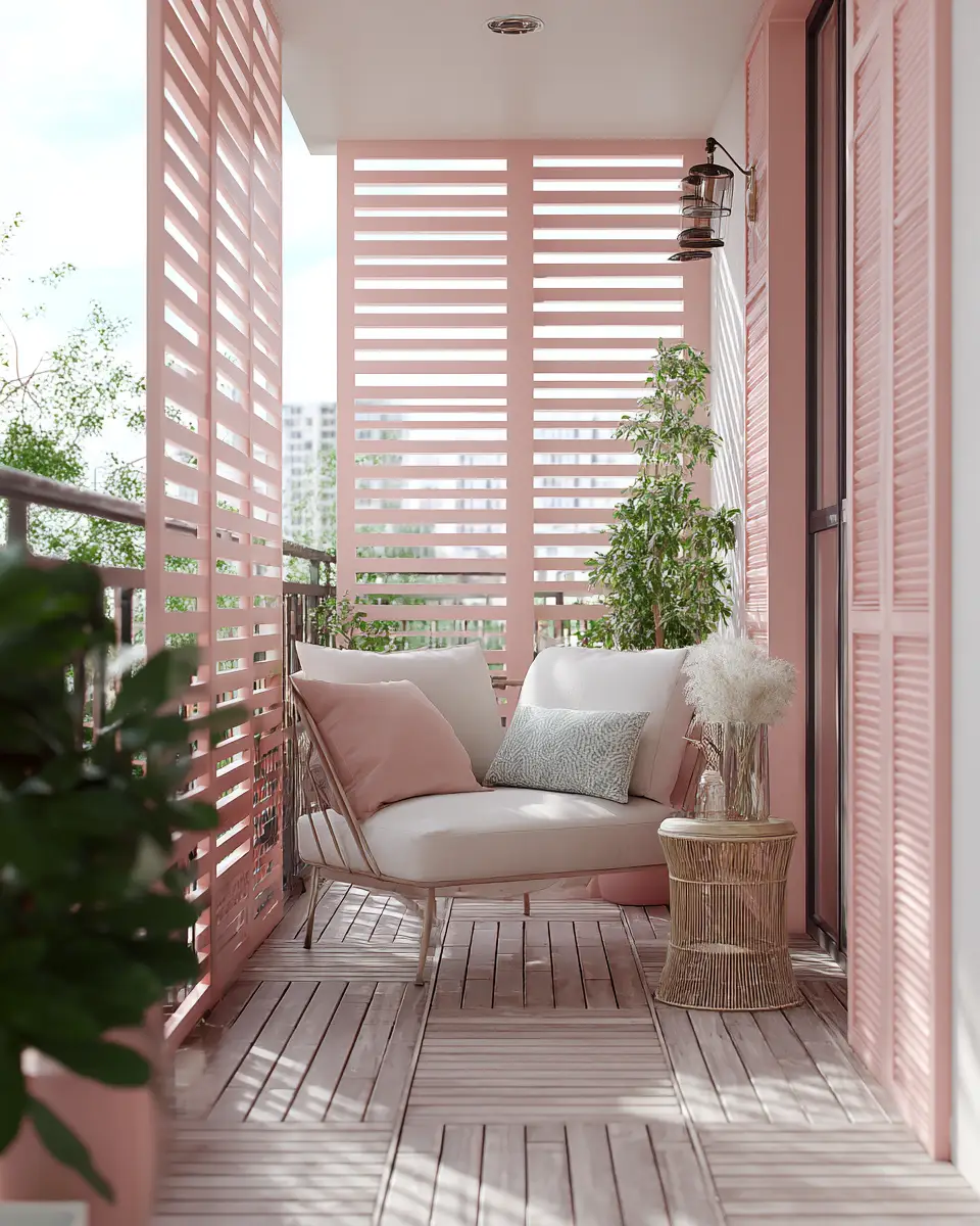Dusty Rose Modern Balcony Decor Ideas