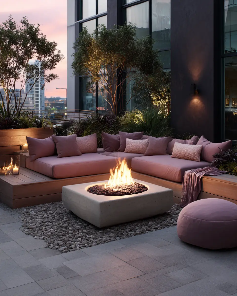 Dusty Rose Modern Balcony Decor Ideas