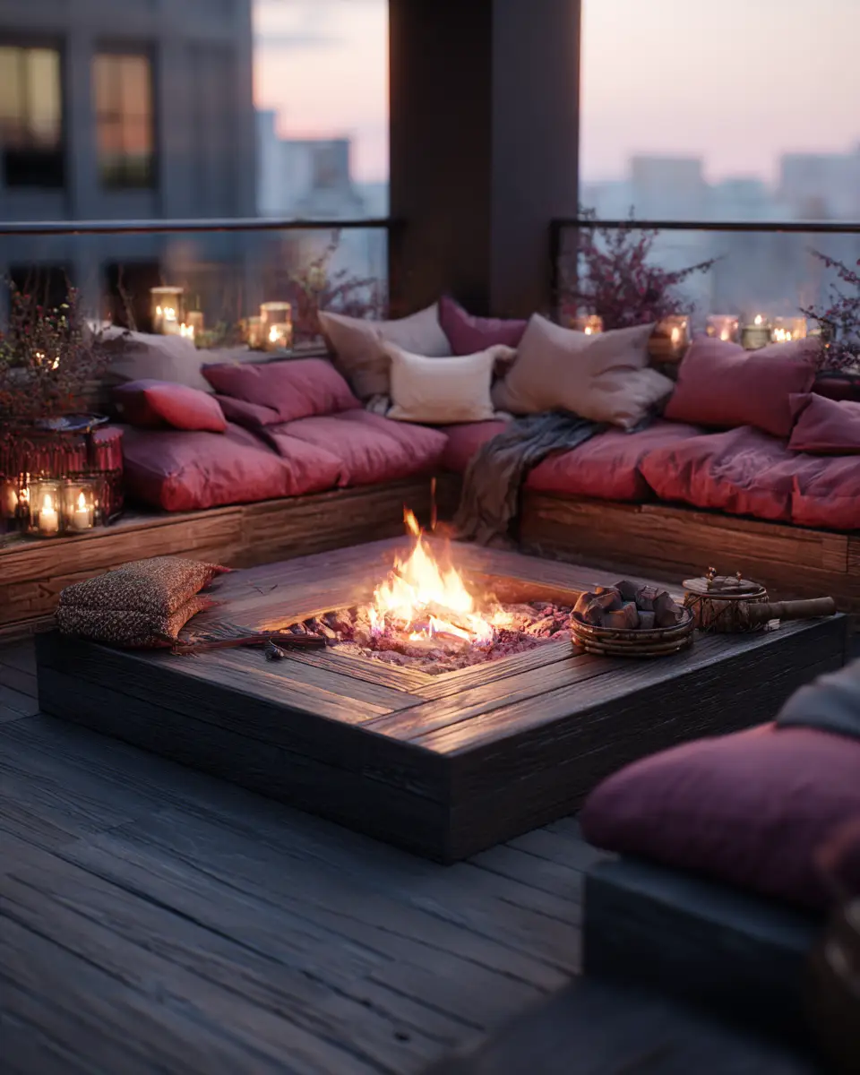 Dusty Rose Modern Balcony Decor Ideas