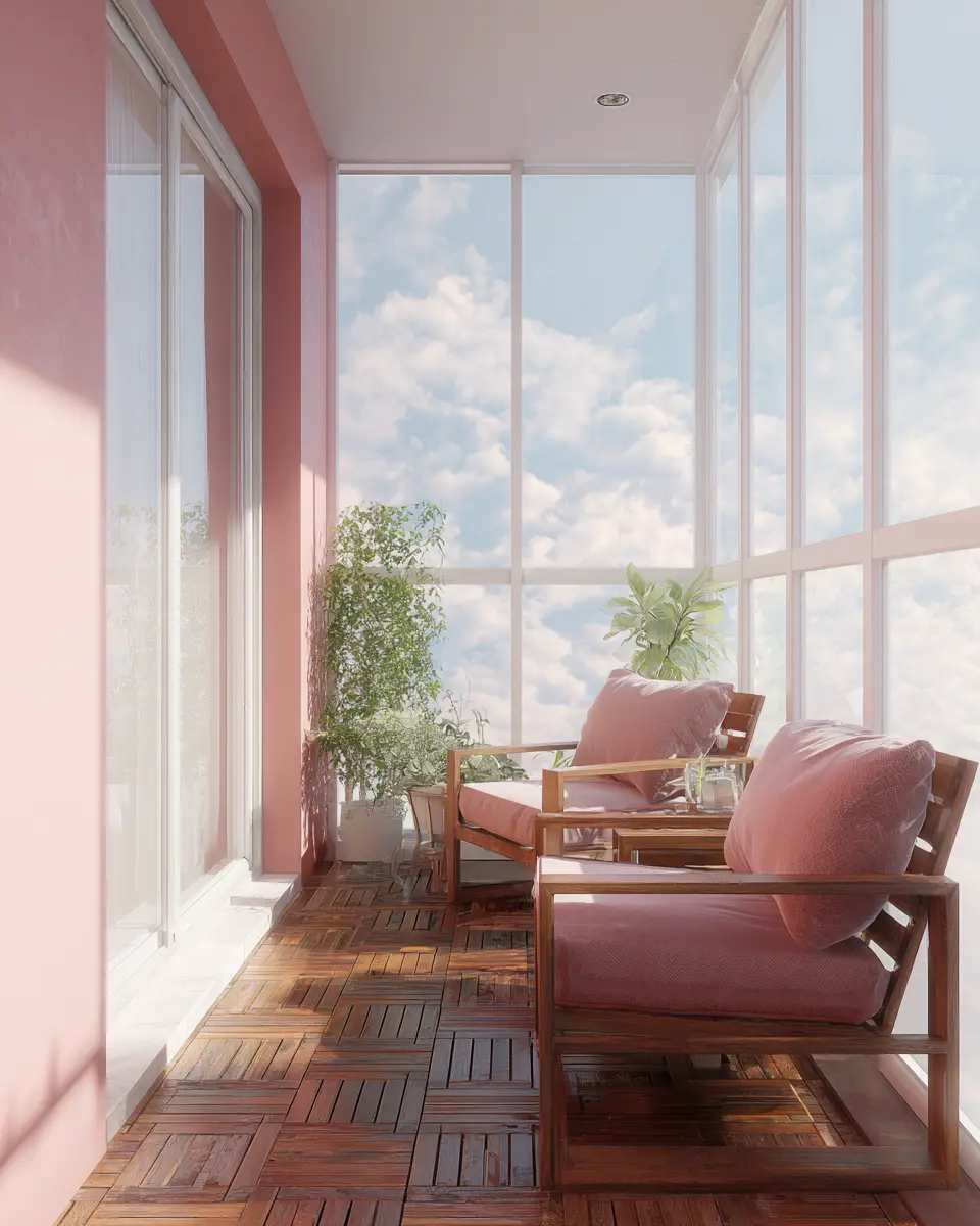 Dusty Rose Modern Balcony Decor Ideas