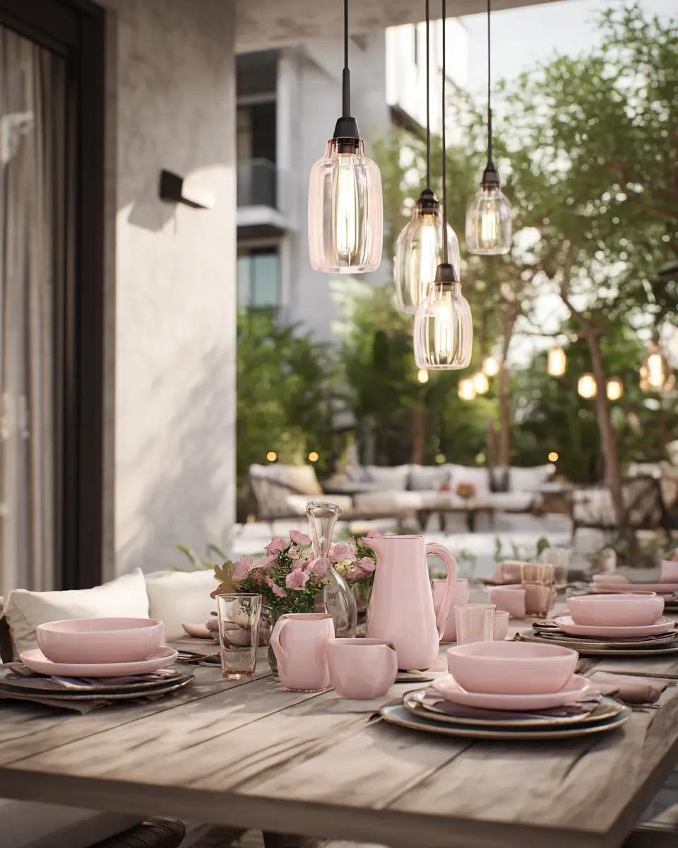 Dusty Rose Modern Balcony Decor Ideas