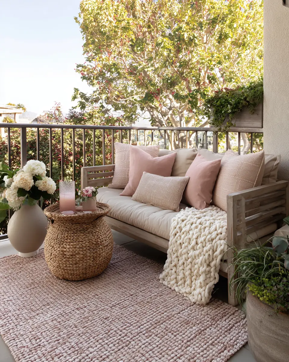 Dusty Rose Modern Balcony Decor Ideas