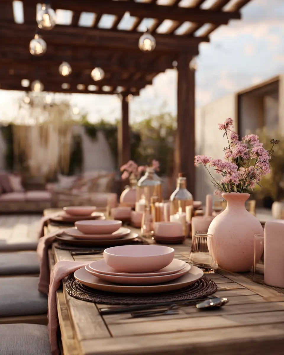 Dusty Rose Modern Balcony Decor Ideas