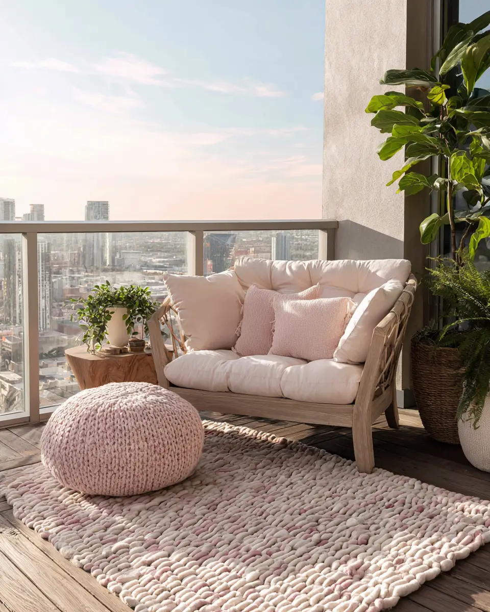 Dusty Rose Modern Balcony Decor Ideas