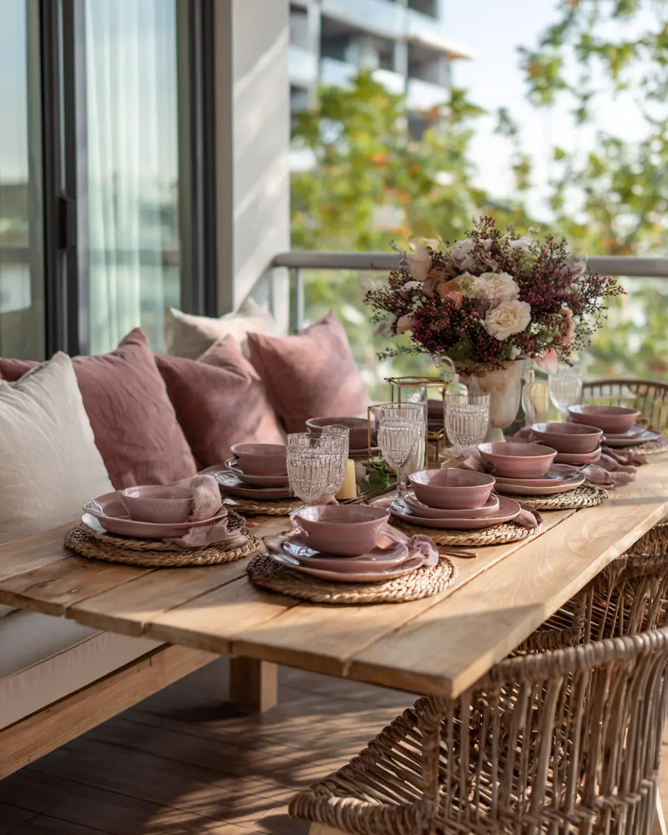Dusty Rose Modern Balcony Decor Ideas