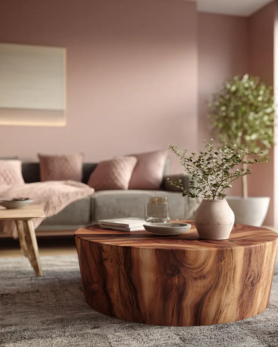 Dusty Rose Modern Living Room Decor Ideas