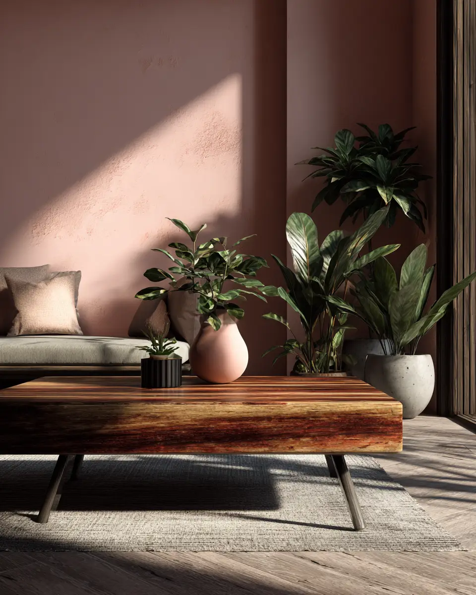 Dusty Rose Modern Living Room Decor Ideas