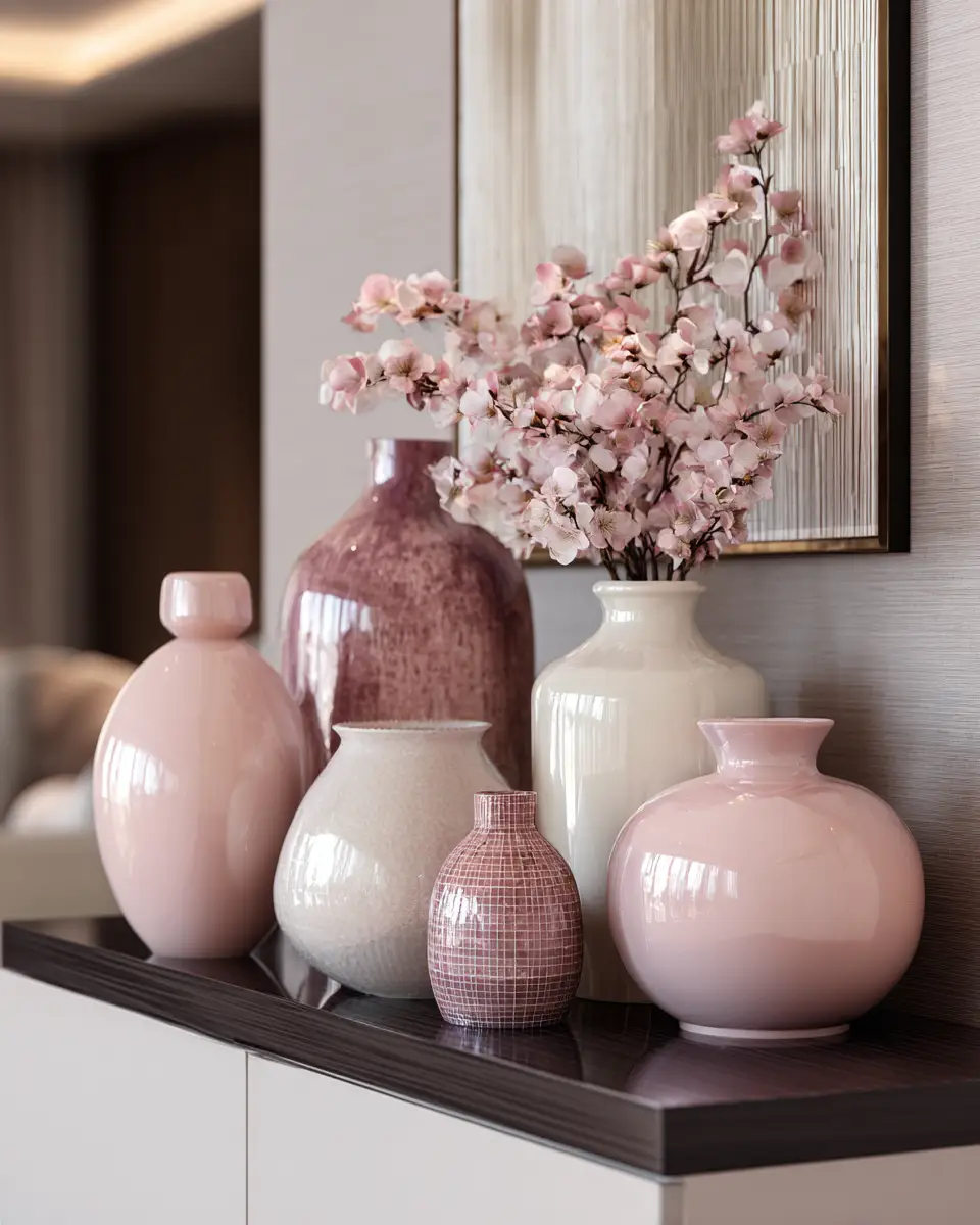 Dusty Rose Modern Living Room Decor Ideas