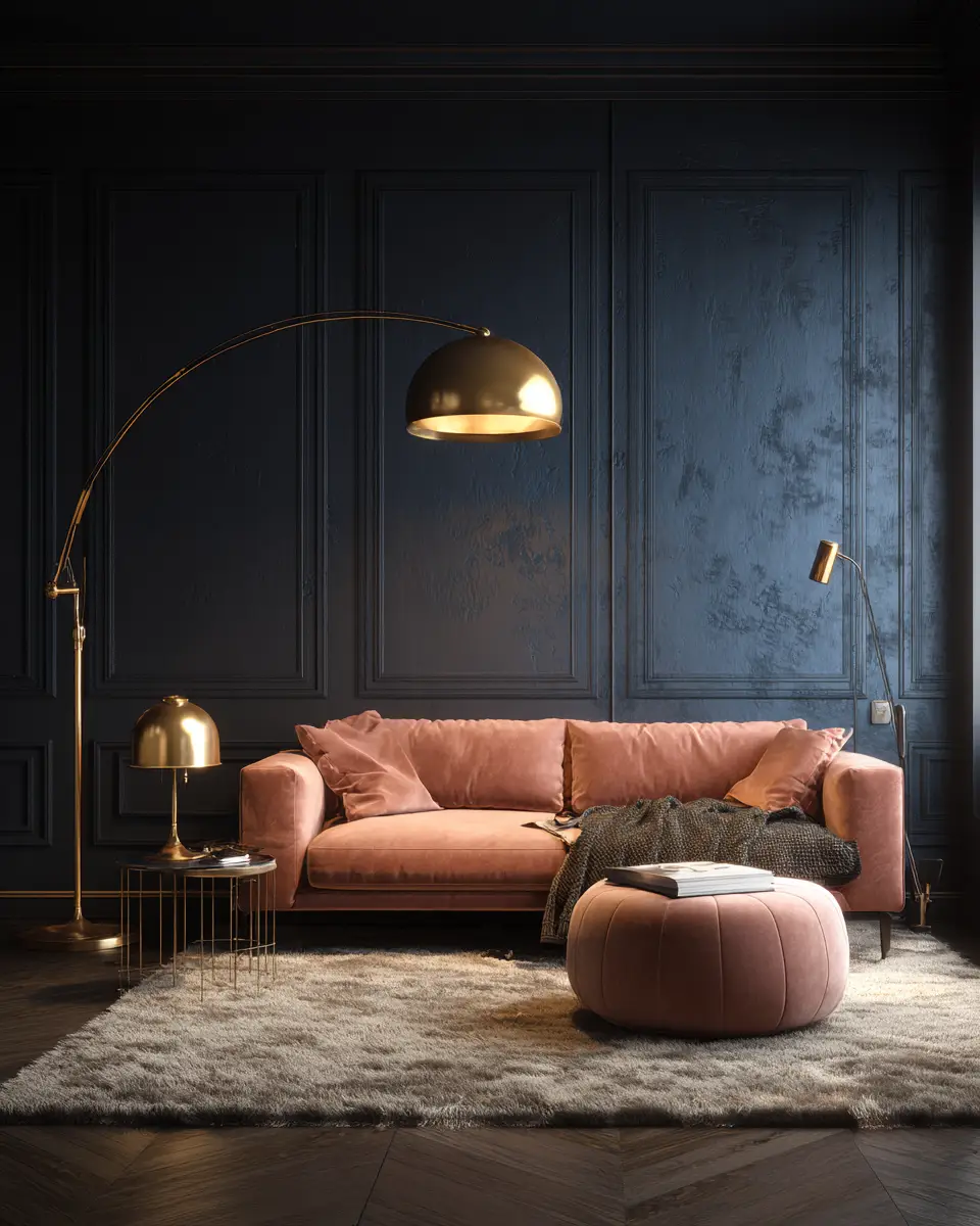 Dusty Rose Modern Living Room Decor Ideas