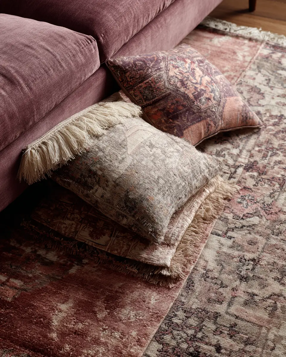 Dusty Rose Modern Living Room Decor Ideas