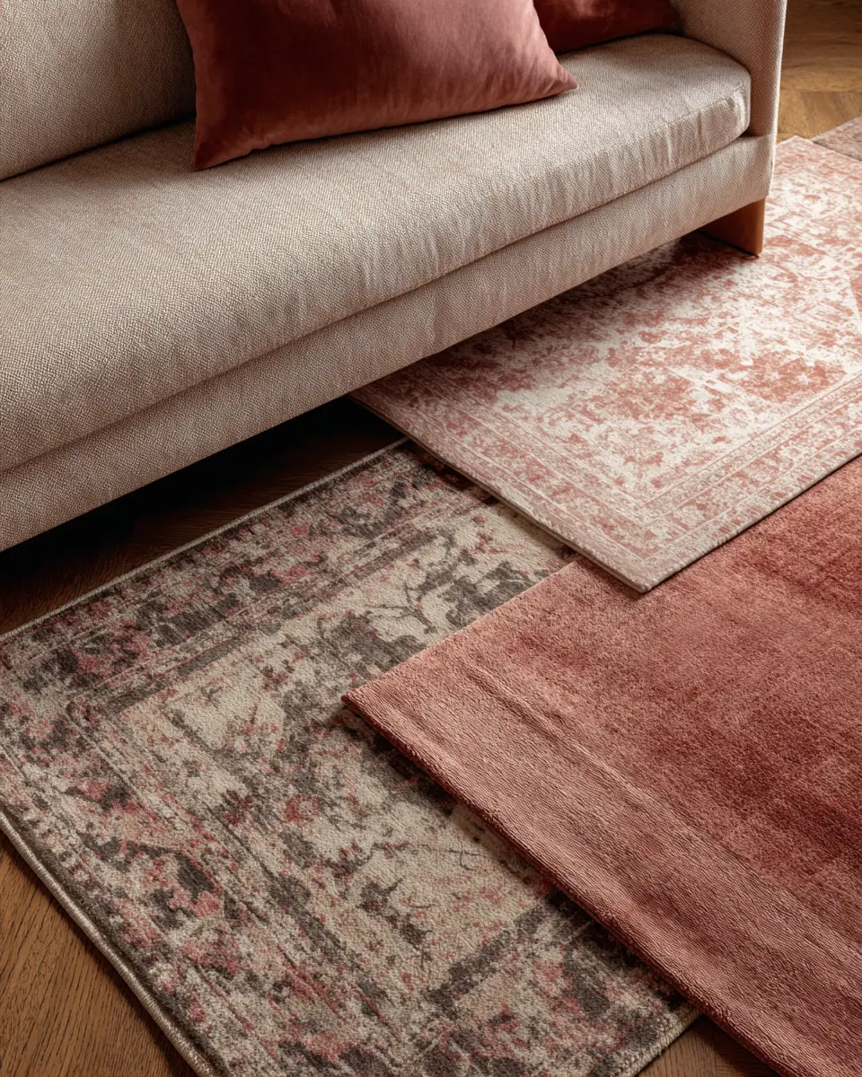 Dusty Rose Modern Living Room Decor Ideas