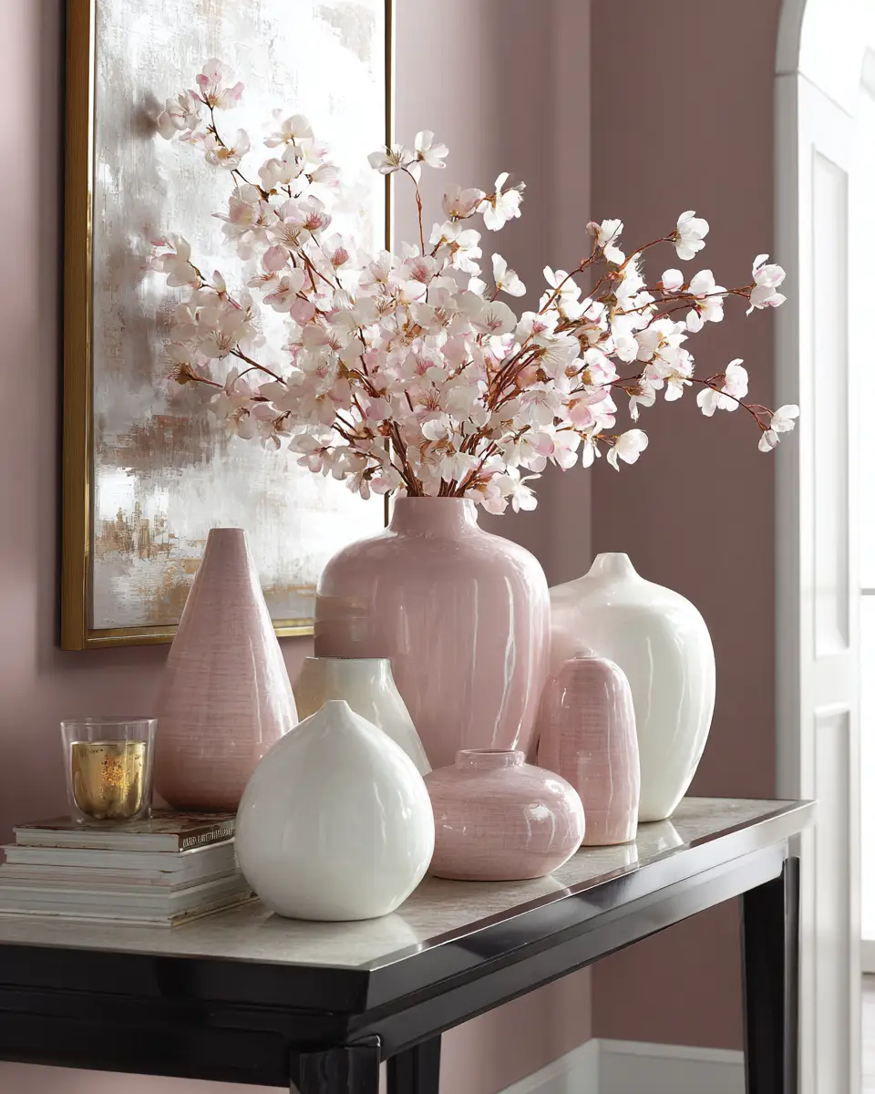 Dusty Rose Modern Living Room Decor Ideas