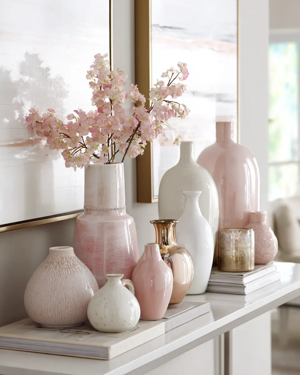 Dusty Rose Modern Living Room Decor Ideas