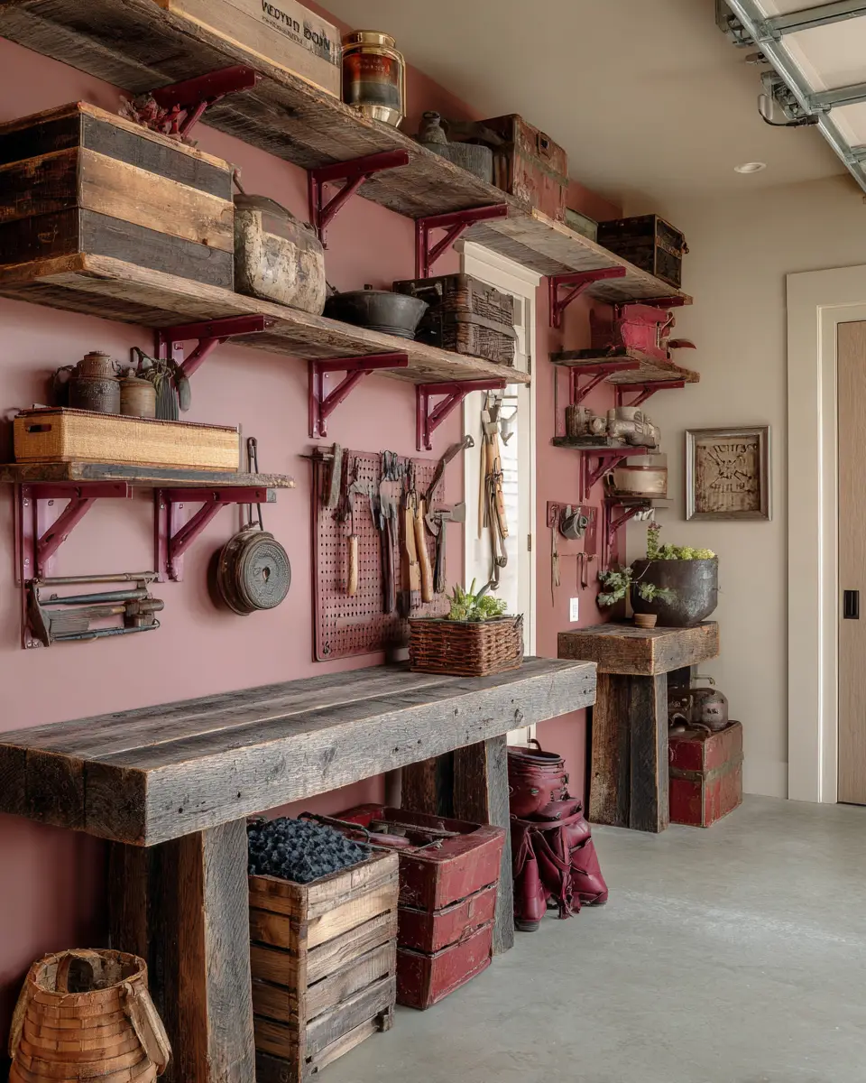 Dusty Rose Rustic Garage Decor Ideas
