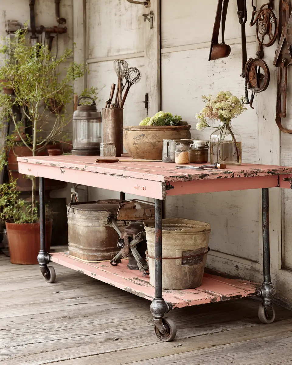 Dusty Rose Rustic Garage Decor Ideas