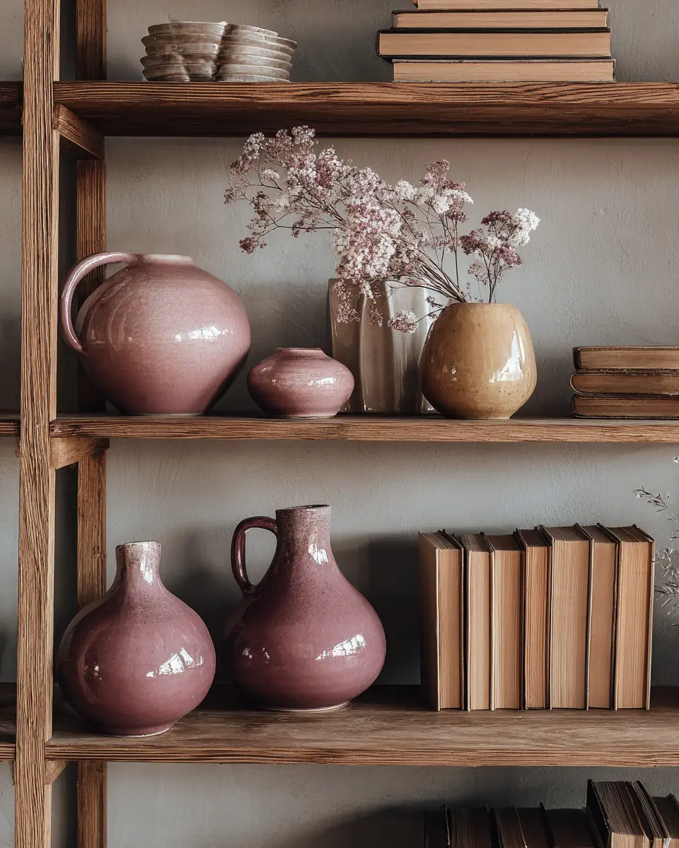 Dusty Rose Rustic Living Room Decor Ideas