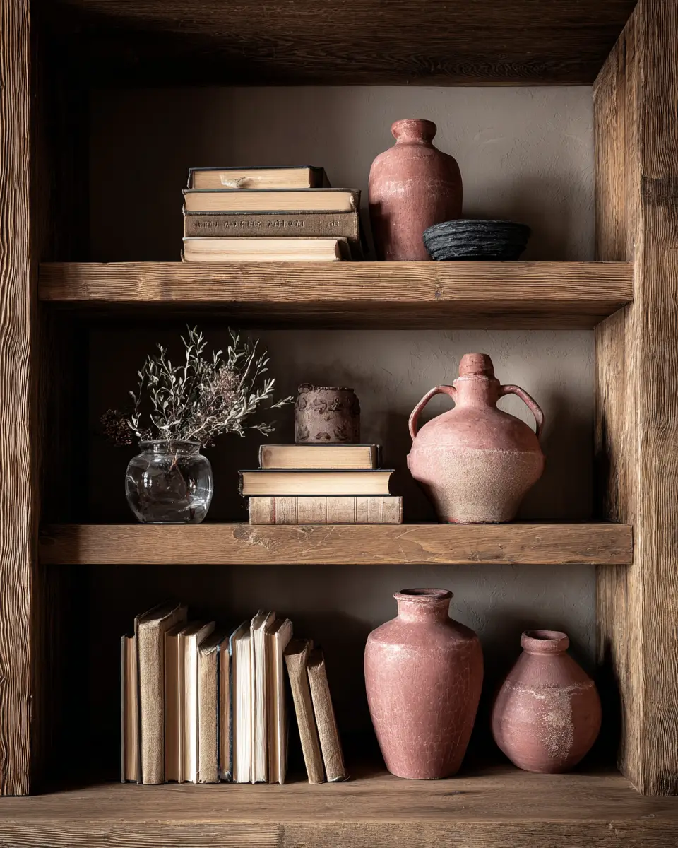 Dusty Rose Rustic Living Room Decor Ideas